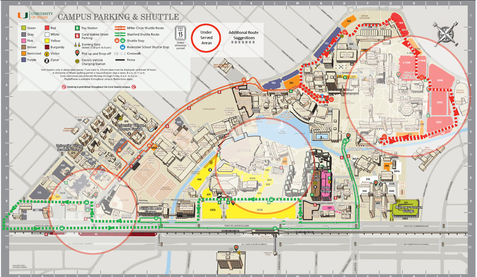 u miami shuttle recommendations A map of existing campus shuttles with suggestions for new routes